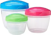 [Sistema] To Go Collection Snack 'N' Nest Food Storage Container, Color Received May Vary, Set of 3, 150 ml, 305 ml, 520 ml