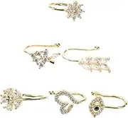 SAFIGLE Adjustable Clip Nose Ring Set Nose Jewelry Cuff Non Piercing for Men Women