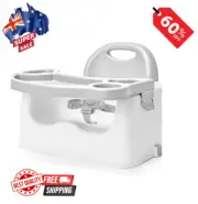 Baby Portable Booster Seat Table Feeding Chair Compact Toddler Tray Folding..
