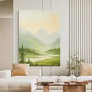 Hand-Painted Oil Painting - Modern Large Size Wall Art Modern Mountain Peak Grassland Texture Painting,Sofa Background Living Room Bedroom Home Decorations,As Shown,60 X 90 Cm(24"X36")