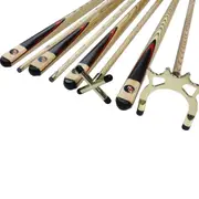 FULL ASH With Red Wood Flame Pool Cue REST Set 2 x cues, 1 x Brass rest, 1 x Brass Spider