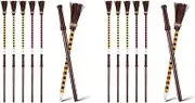 24X Wand Pencils Set Halloween Witch Broom Pencils Wizard Favors Halloween Theme Birthday Goody Bag Filler Favors