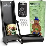 Grizzly Living Heavy Duty Can Crusher for Recyling | Wall Mounted Can Crushers for 12-16oz Cans | Aluminium Can Crusher for Recycling Soda, Beer or Soft Drinks Cans