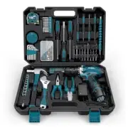 Tool Kit 206PCs with Drill - 12V Cordless Power Drill Combo Home Tool Set -