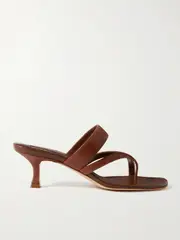 [Manolo Blahnik] Manolo Blahnik - Susa 50 Leather Sandals - Tan - IT40 IT 40 Brown