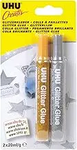 UHU Solvent-free UHU Creativ' Glitter Glue 20ml – Card of 2, (33-44120)