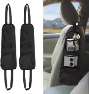 2-Pack Car Seat Organizer with Multi-Pocket Mesh Storage for Phones and More
