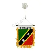 St. Kitts and Nevis Flag Mini Banner / Double Sided Mini Car Window Flag