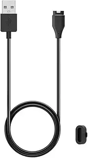 Kissmart Charger for Garmin Venu/Venu Sq/Venu 2/Venu 2 Plus/Venu 2S/Venu Sq 2/Venu 3/Venu 3S, Replacement Charging Cable Cord Plus a Black Silicone Charger Port Protector Anti Dust Plug (3.3ft/1m)