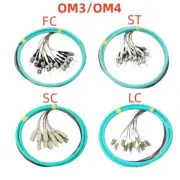 12 Fiber FC ST SC LC UPC Multi-Mode OM3 OM4 Bunch Fiber Optic Pigtail 1m Optical