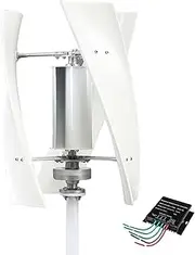 5000W No Noise Vertical Axis Wind Turbine Kit,12V 24V 48V 220V Spiral Wind Power Generator W/Controller 3 Blade for Wind and Solar Power Generation,12V