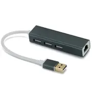 3 X Usb Port / Rj45 Converter Ethernet Adapter 100Mbps Black Usb Cables Hubs & Adapters
