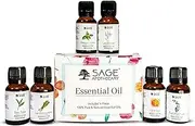Sage Apothecary Natural Blend Essential Oil - 6 pcs for Diffusers, Aromatherapy, Candle, Humidif Fragrance, Scents, Gifts | Bath | Skin & Hair - Home, Office, Car - (15ml x 6)