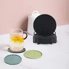 8pcs Coasters Pads Set Coffee Tea Fruit Mug Mats Silicone Cup Mat With Holder