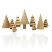Set of Wooden Trees Miniature Tree Christmas Tree Pine Tree Doll House Tree Mini