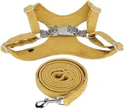 Dog Harness Adjustable Comfortable No Choking Pet Vest Style Traction Rope for Safe Night Walks Ginger (L)