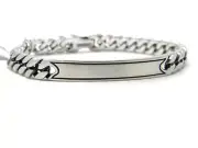 David Yurman Mens 8mm Curb Chain ID Bracelet in Sterling Silver Medium NWT