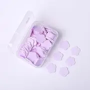 100Pcs Purple Mini Portable Travel Soap Paper Sheets,Flower Shape Disposable Paper Soap Flakes, Travel Soap Sheets Hand Wash Cleaning Washing Hand Toiletry Paper Soap Sheets Foot and Hand Care