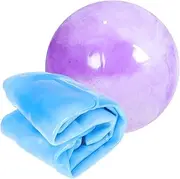 Anneome 2 Sets Large Marble Pattern Sensory Ball Inflatable Balance Yoga Balls for Exercise Fitness and Play with Pump for Strength Flexibility and Core Stability