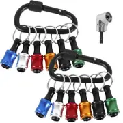 Bit Holder Keychain, 1/4 Inch Hex Shank Screwdriver Bits Holder Socket Drill ...