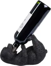 BRUBAKER Wine Bottle Holder Thirsty Bear - Drunk Animals - Polyresin