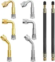 YuCool Valve Stem Extension,8.25 Inch Flexible Tire Valve Stem Extension Brass Adaptor with 45 Degree 90 Degree 135 Degree for RV,Stroller, Bicycles and Motorcycles