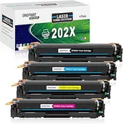SINOPRINT Toner Cartridge Replacement for HP 202X CF500X CF500A 202A Use for HP Color Pro MFP M281fdw M281cdw M254dw M281fdn 281fdw M254 M281 Toner Printer (Black Cyan Yellow Magenta, 4-Pack)