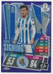 2020-21 Topps Chrome Match Attax David Silva Purple Refractor /299 Real Sociedad
