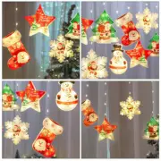 10 Hanging Christmas Curtain Lights Santa Merry Christmas String Lights Lamps US