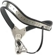 SAHOOSAFETY Chastity Belt SM Chastity Pants Chastity Cage Made of Metal BDSM Chastity Underwear Penis Cage Made of Stainless Steel Suitable Sex Toys for Male(120-130cm)