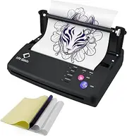 Life Basis Tattoo Stencil Transfer Machine Transfer Copier Tattoo Kit Stencil Printer Thermo Printer for Temporary and Permanent Tattoos Black with Bonus 10pcs Tattoo Paper