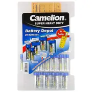 29pc Camelion Super Heavy Duty AA/AAA C/D Batteries/Battery Adapter/Tester Depot