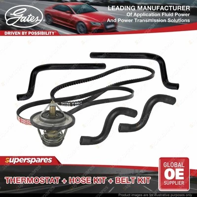 Gates Thermostat Radiator Heater Hose Drive Belt Kit for Isuzu D-Max TFR85 3.0L (for: Isuzu)