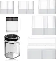 Tanstic 1250Pcs PVC Clear Perforated Shrink Band for Jars, 5 Sizes Heat Shrink Wrap Bands Shrink Seal Bands for Bottles Jars Seal (250Pcs of Each Size)