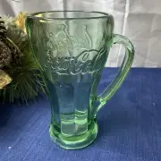 Vintage Green Coca-Cola Coke Coke Soda Beer Glass Mug with Handle