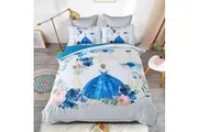 Princess Kids Quilt/Doona/Duvet Cover Set - King Single Size