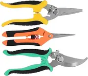GETAJGHSD 3pcs Garden Pruning Shears Set Lightweight Stainless Steel Handheld Scissors for Versatile Flower and Branch Trimming Ergonomic Design for Home and Orchard Use