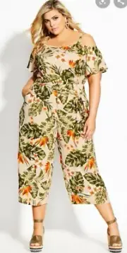 CITY CHIC Maui Jumpsuit Playsuit Plus Size M 16 18 BNWT $119.95 B53