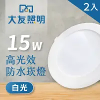 在飛比找momo購物網優惠-【大友照明】LED防水崁燈 15W - 白光 - 2入(LE