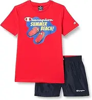 [Champion] Boys Legacy Back to The Beach Ac S/S T-Shirt & Beach Shorts Complete