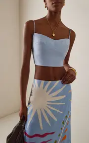 [Cala de la Cruz] Exclusive Lorenzo Linen Crop Top