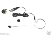Black One Hook Headset Microphone Mic for Shure Wireless 4pin Mini XLR