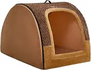 Perfk Winter Warm Dog House Dog Bed Support Anti Slip Bottom Calming Snooze Warm Kennel Large Pet Villa Pet Supplies Dog Cats Puppy, L