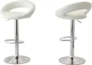 Hacienda Curve Leather Barstool White Pack of 2