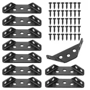 24Pcs Furniture Corner Connector, Triangle Shelf Support Brackets, Black