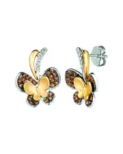 Le Vian Butterfly Away 14K Two-Tone 0.40 ct. tw. Diamond Drop Earrings