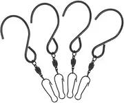 BESPORTBLE Bird Feeder Deck Hooks Outdoor Garden Hooks for Hanging Feeders Lanterns Wind Spinners 4 Pack Stainless Steel Swivel Hooks