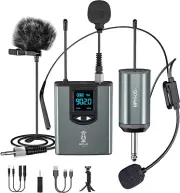 Ttstar Wireless Microphone System Headset/Stand/Lavalier Mic with Rechargeable B