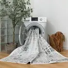 Sale Modern Rug Grey White Plush Geometric Carpet Machine Washable Mat 190x280cm