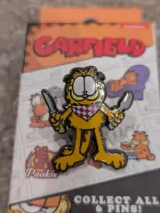 Nickelodeon Blind Box Mystery Enamel Pin Garfield Ready To Eat Fork Knife Bib